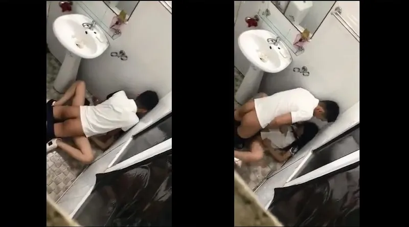 Con ghệ say xỉn và anh người yêu trong phòng tắm nhà hàng