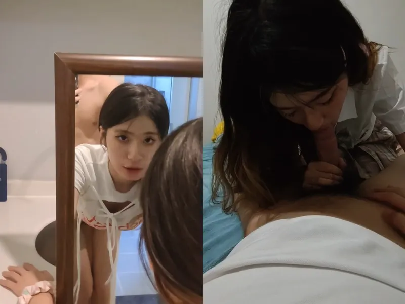 Chị thiên thần doggy kiểu trước gương sướng điên đảo